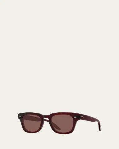 BARTON PERREIRA Men's Keyhole-Bridge Acetate Rectangle Sunglasses | Thumbnail 2