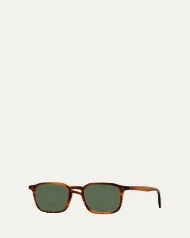 BARTON PERREIRA Men's Keyhole-Bridge Acetate Rectangle Sunglasses | Thumbnail 5