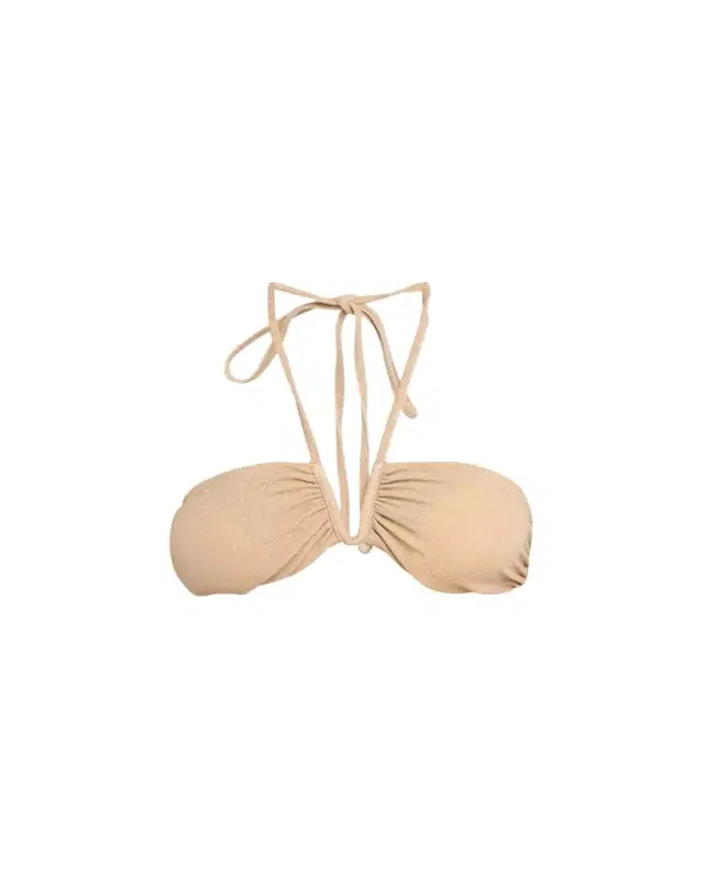 June Metallic Halter Bikini Top