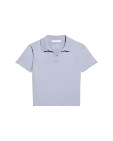 Helmut Lang Short-Sleeve Shrunken Polo Shirt | Thumbnail 1 Helmut Lang Short-Sleeve Shrunken Polo Shirt | Thumbnail 1