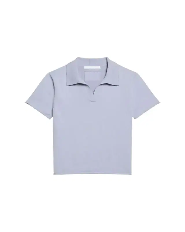 Helmut Lang Short-Sleeve Shrunken Polo Shirt