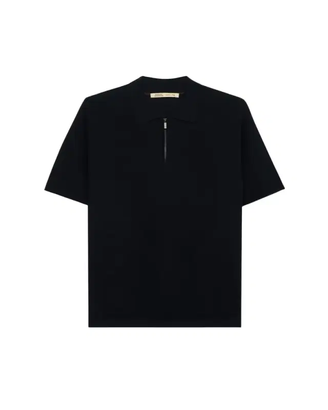 Men's Silk-Cotton Knit Short-Sleeve Quarter-Zip Polo Sweater
