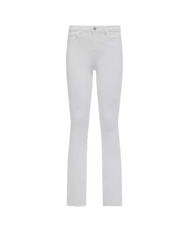 L'Agence Ruth High-Rise Straight Jeans w/ Raw Hem