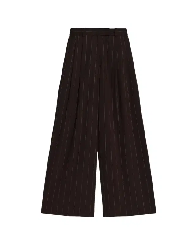 Double-Pleated Wide-Leg Trousers