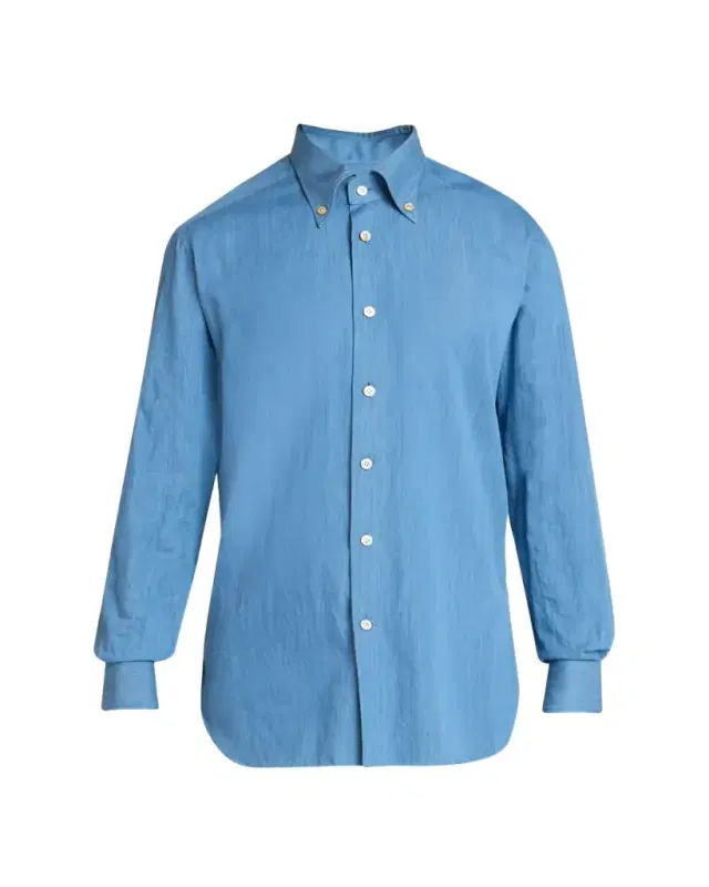 Men's Cotton Chambray Button-Down Shirt