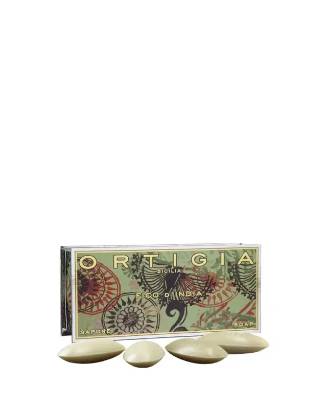 ORTIGIA Fico d'India Olive Oil Soap Box, 4 x 1.4 oz.