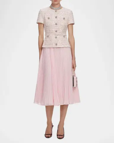 Self-Portrait Sequined Bouclé Midi Dress | Thumbnail 2 Self-Portrait Sequined Bouclé Midi Dress | Thumbnail 2