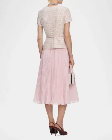 Self-Portrait Sequined Bouclé Midi Dress | Thumbnail 3 Self-Portrait Sequined Bouclé Midi Dress | Thumbnail 3