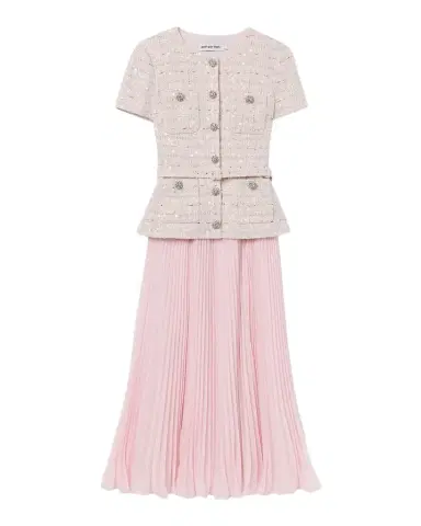 Self-Portrait Sequined Bouclé Midi Dress | Thumbnail 1 Self-Portrait Sequined Bouclé Midi Dress | Thumbnail 1