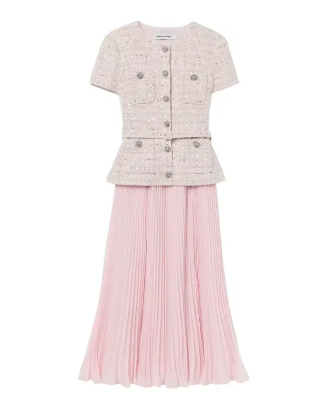 Sequined Bouclé Midi Dress