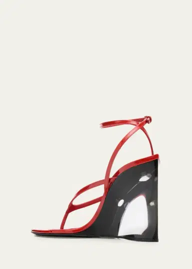 Alaïa 90mm Patent Leather Wedge Sandals | Thumbnail 4 Alaïa 90mm Patent Leather Wedge Sandals | Thumbnail 4