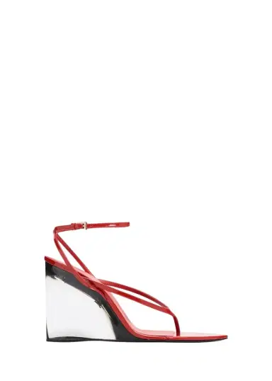 Alaïa 90mm Patent Leather Wedge Sandals | Thumbnail 1 Alaïa 90mm Patent Leather Wedge Sandals | Thumbnail 1