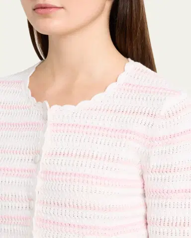 LoveShackFancy Dessa Striped Crochet Cardigan | Thumbnail 5 LoveShackFancy Dessa Striped Crochet Cardigan | Thumbnail 5