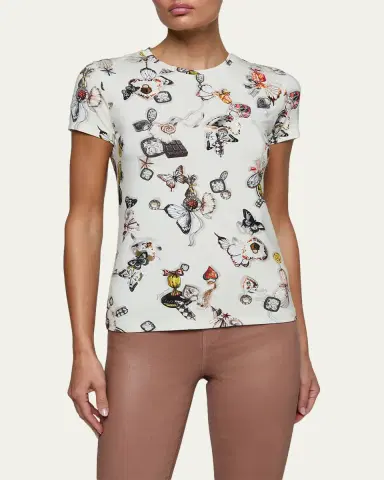 L'Agence Ressi Short-Sleeve Butterfly Charm Tee | Thumbnail 4