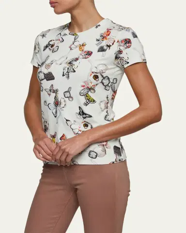 L'Agence Ressi Short-Sleeve Butterfly Charm Tee | Thumbnail 5