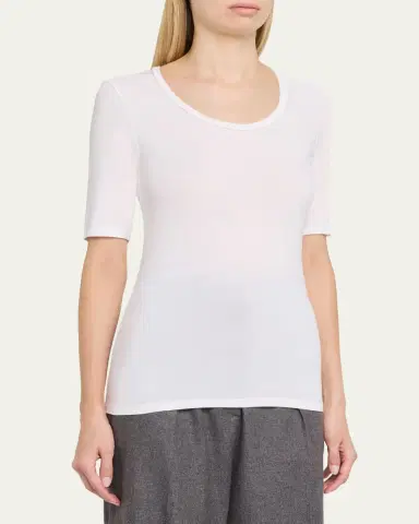 MAJESTIC FILATURES Elbow-Sleeve Scoop-Neck Shirt | Thumbnail 4 MAJESTIC FILATURES Elbow-Sleeve Scoop-Neck Shirt | Thumbnail 4