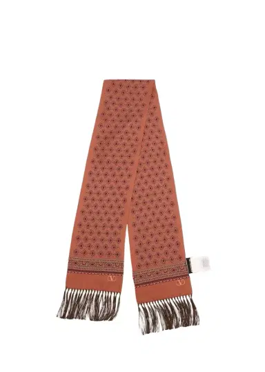 Valentino Garavani Men's Silk Fringe Medallion Scarf | Thumbnail 1