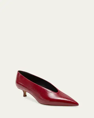 Le Monde Béryl 40mm Babouche Eel-Embossed Leather Pumps | Thumbnail 2