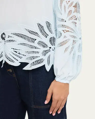 Ulla Johnson Adonis Embroidered Silk Blouse | Thumbnail 9