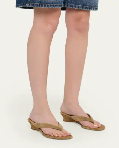 Le Monde Béryl 50mm Suede Micro Wedge Thong Sandals | Thumbnail 2 Le Monde Béryl 50mm Suede Micro Wedge Thong Sandals | Thumbnail 2