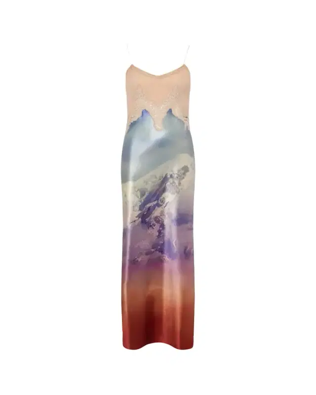 Gabriela Hearst x Paul Smith Adolphine Mixed-Media Slip Dress