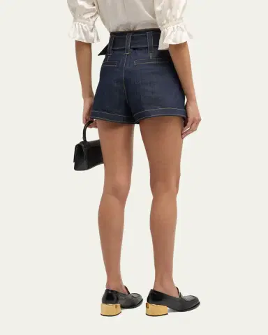 Cinq à Sept Aldi Belted Denim Shorts | Thumbnail 3 Cinq à Sept Aldi Belted Denim Shorts | Thumbnail 3