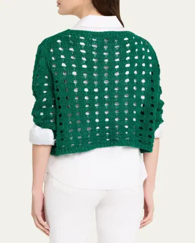 Lafayette 148 New York Linen-Silk Chainette Basket Stitch Sweater | Thumbnail 3 Lafayette 148 New York Linen-Silk Chainette Basket Stitch Sweater | Thumbnail 3