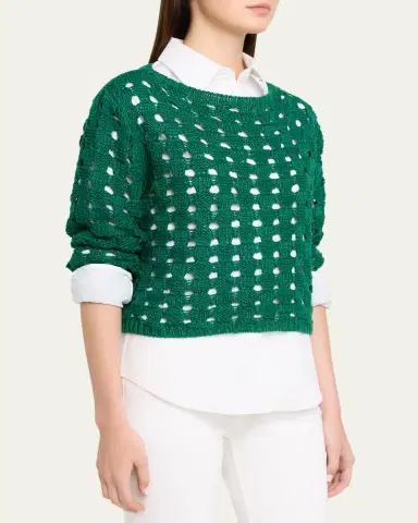 Lafayette 148 New York Linen-Silk Chainette Basket Stitch Sweater | Thumbnail 4 Lafayette 148 New York Linen-Silk Chainette Basket Stitch Sweater | Thumbnail 4