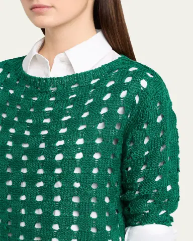 Lafayette 148 New York Linen-Silk Chainette Basket Stitch Sweater | Thumbnail 5 Lafayette 148 New York Linen-Silk Chainette Basket Stitch Sweater | Thumbnail 5