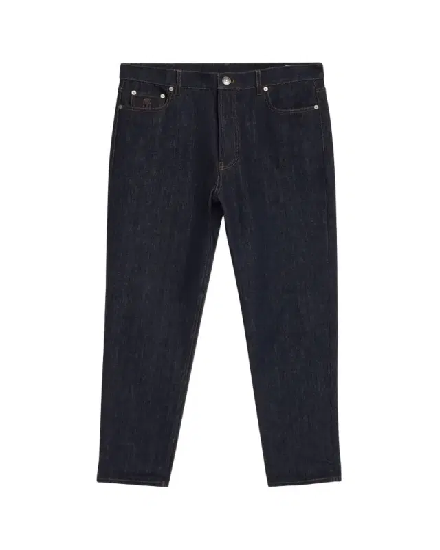 Brunello Cucinelli Men's Rinsed Dark-Wash Denim Straight-Leg Jeans