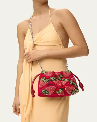 Loewe x Paula's Ibiza Strawberry-Beaded Crochet Clutch Bag | Thumbnail 2
