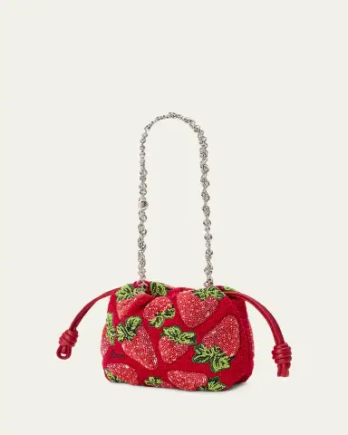 Loewe x Paula's Ibiza Strawberry-Beaded Crochet Clutch Bag | Thumbnail 3
