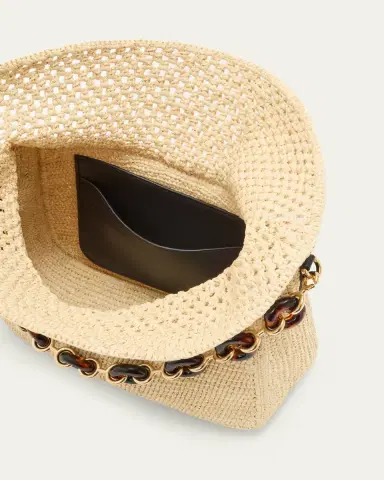 Loewe x Paula's Ibiza Ola Medium Bag in Raffia | Thumbnail 4