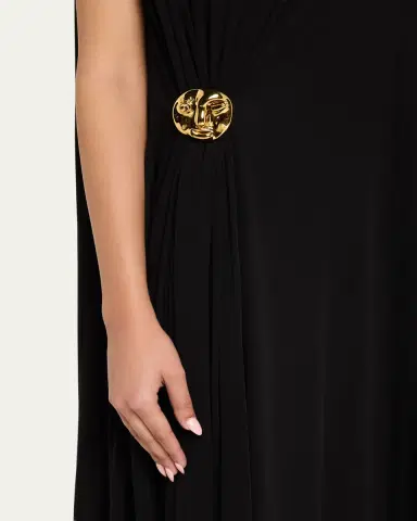 Bottega Veneta Mock-Neck Gathered Jersey Asymmetric Midi Dress | Thumbnail 5 Bottega Veneta Mock-Neck Gathered Jersey Asymmetric Midi Dress | Thumbnail 5