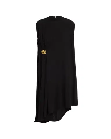 Bottega Veneta Mock-Neck Gathered Jersey Asymmetric Midi Dress | Thumbnail 1 Bottega Veneta Mock-Neck Gathered Jersey Asymmetric Midi Dress | Thumbnail 1