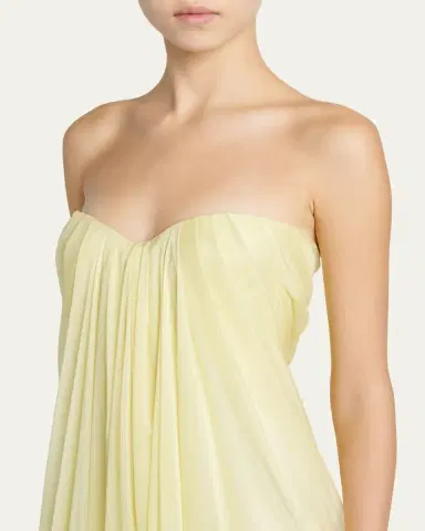 Alexander McQueen Strapless Draped Chiffon Bustier Maxi Dress | Thumbnail 5