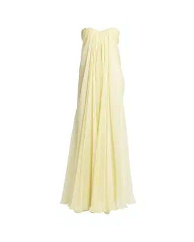 Alexander McQueen Strapless Draped Chiffon Bustier Maxi Dress | Thumbnail 1