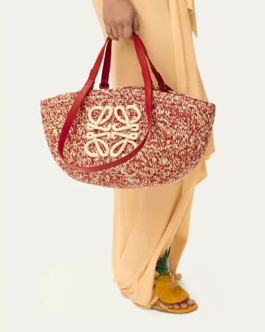 Loewe x Paula's Ibiza Medium Eclipse Basket Bag in Melange Raffia and Calfskin | Thumbnail 2