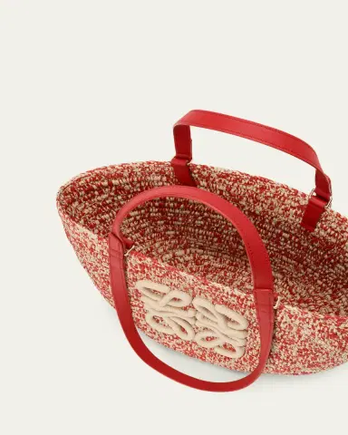 Loewe x Paula's Ibiza Medium Eclipse Basket Bag in Melange Raffia and Calfskin | Thumbnail 4