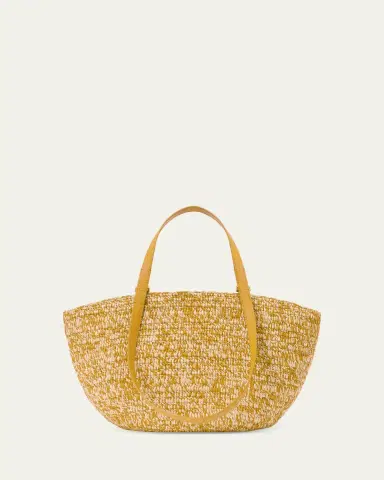 Loewe x Paula's Ibiza Medium Eclipse Basket Bag in Melange Raffia and Calfskin | Thumbnail 8