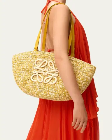 Loewe x Paula's Ibiza Medium Eclipse Basket Bag in Melange Raffia and Calfskin | Thumbnail 10
