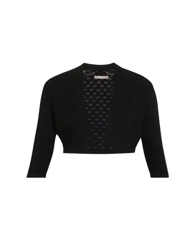 Lela Rose Pointelle Knit Bolero Jacket