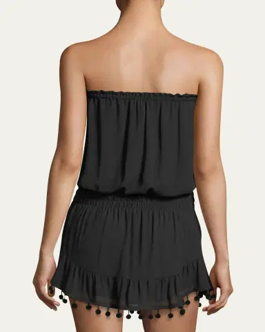 Ramy Brook Marcie Strapless Coverup Dress with Pompoms | Thumbnail 2 Ramy Brook Marcie Strapless Coverup Dress with Pompoms | Thumbnail 2