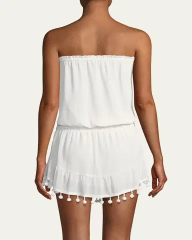 Ramy Brook Marcie Strapless Coverup Dress with Pompoms | Thumbnail 3 Ramy Brook Marcie Strapless Coverup Dress with Pompoms | Thumbnail 3