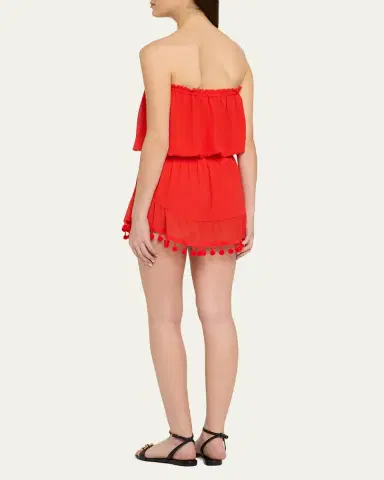 Ramy Brook Marcie Strapless Coverup Dress with Pompoms | Thumbnail 5 Ramy Brook Marcie Strapless Coverup Dress with Pompoms | Thumbnail 5