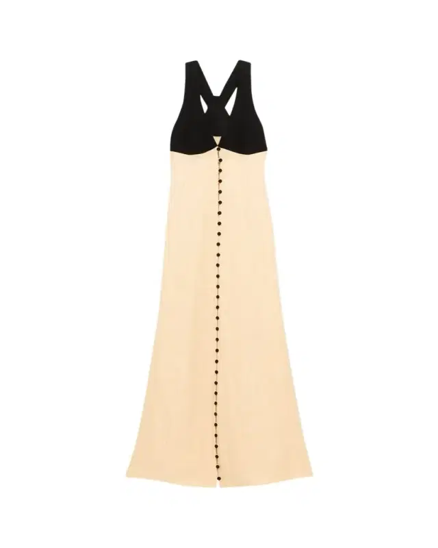 Button-Down Linen Jacquard Maxi Dress