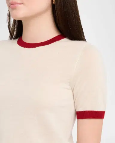 Guest In Residence Airy Ringer Cashmere Tee | Thumbnail 4