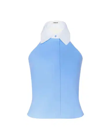 L'Agence Rina Cotton Poplin Collared Halter Top | Thumbnail 1 L'Agence Rina Cotton Poplin Collared Halter Top | Thumbnail 1
