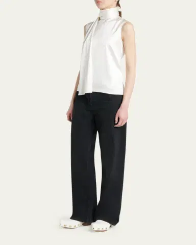 Bottega Veneta Faded Black Denim Wide-Leg Jeans | Thumbnail 2 Bottega Veneta Faded Black Denim Wide-Leg Jeans | Thumbnail 2
