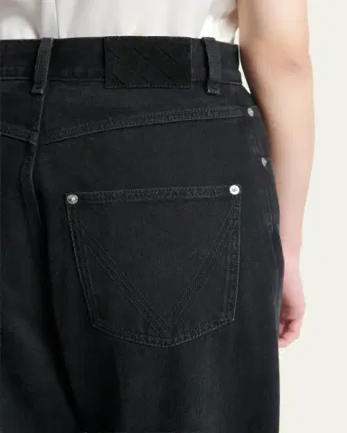 Bottega Veneta Faded Black Denim Wide-Leg Jeans | Thumbnail 5 Bottega Veneta Faded Black Denim Wide-Leg Jeans | Thumbnail 5